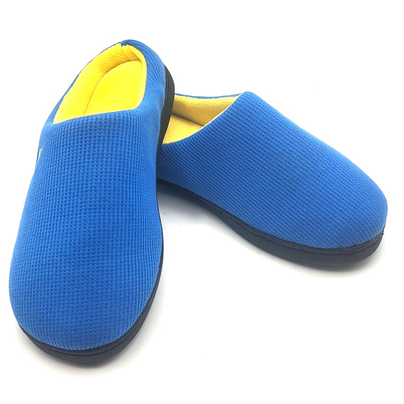 ROCKDOVE Two Tone House Slippers Blue Yellow Mens Size Small 7-8 - Picture 11 of 11